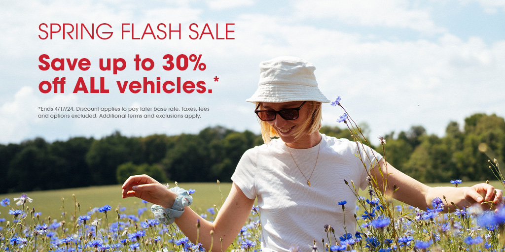 Spring has sprung – time for a road trip to your favorite destination! 🚗 Tag your road trip buddy below. Then book by April 17 to save up to 30% off base rates on ALL vehicles when you pay now.*​ dollar.com/us/en/deals-an…