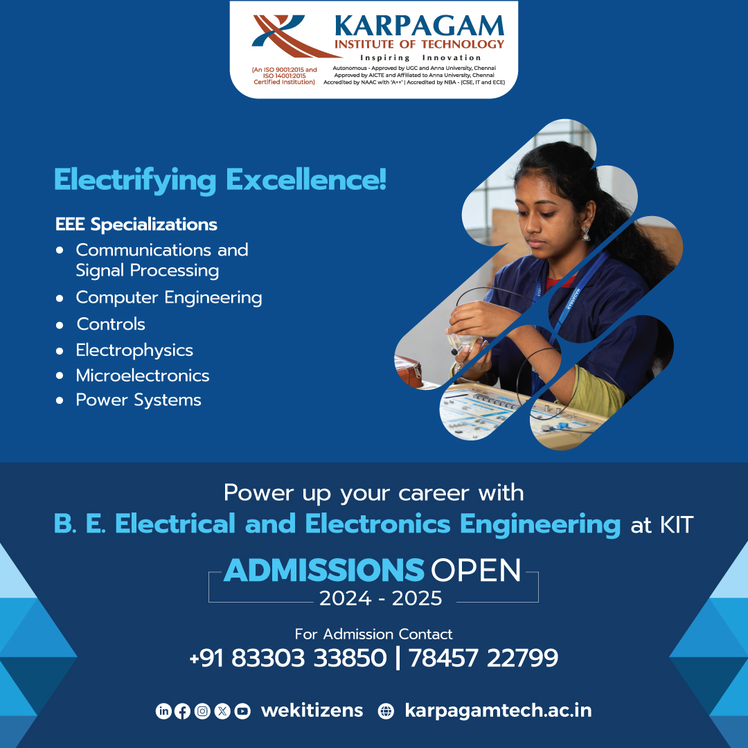 Are you fascinated by the wonders of technology that surround us every day? Do you want to be at the forefront of innovation in the digital age? 

#kitzien #engineeringcourses #technology #engineeringlife #Karpagam #KarpagamInstitute