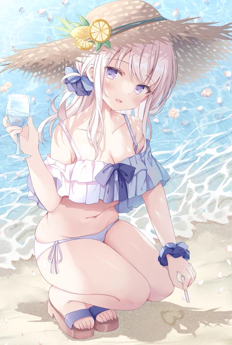 #気温が高いので気が早いが水着絵が見たい 今年は水着たくさん描きたい 