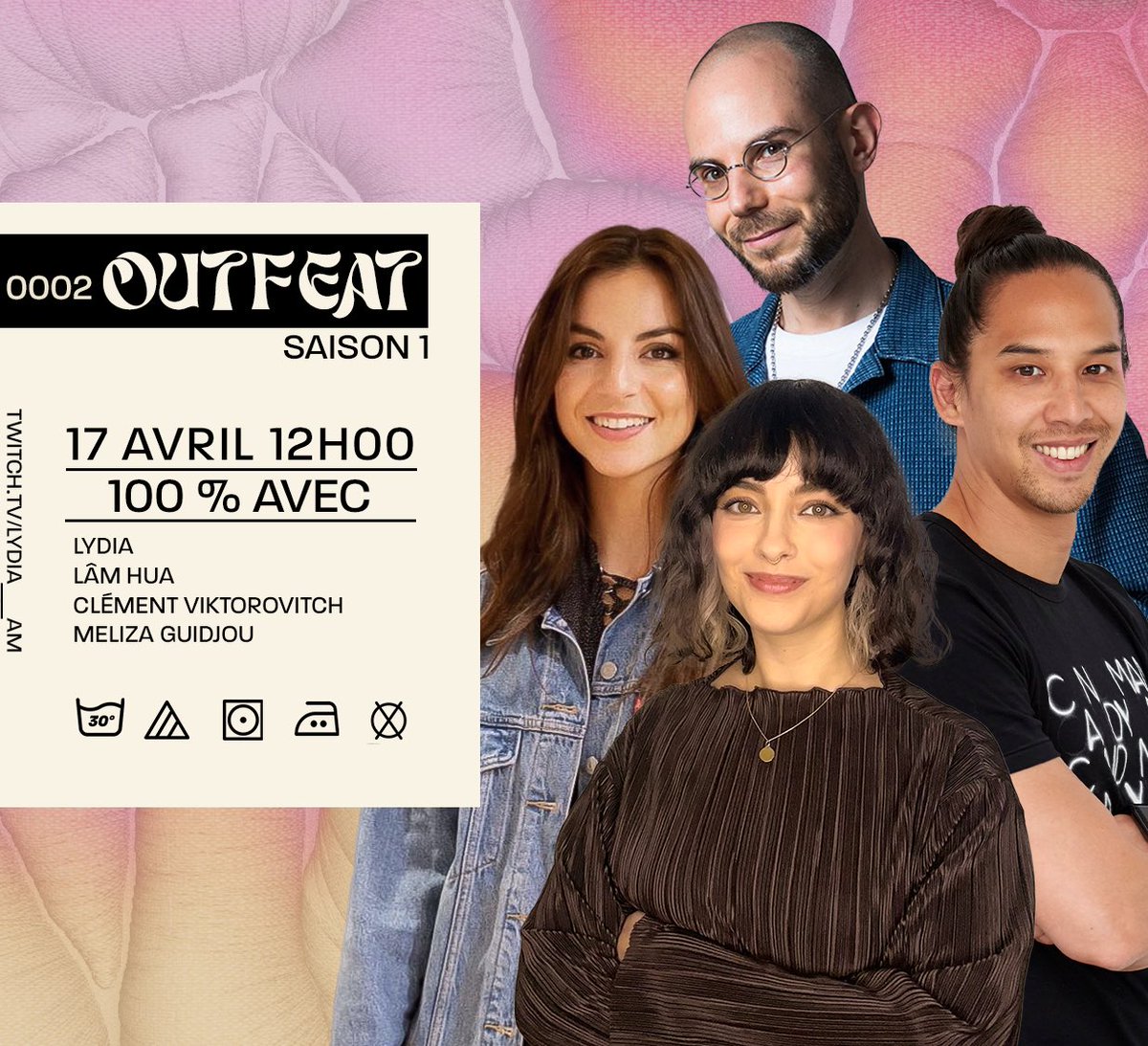 Outfeat est de retour avec du lourd ! Rdv pour la 2eme émission mercredi 17 à 12h avec @LamHua Mode et Politique : qui utilise qui?   Le Made in France, ça implique quoi vraiment? 2 sujets passionnants avec 2 invités qui s’y connaissent PAS MAL : @GuidjouMeliza @clemovitch 💥