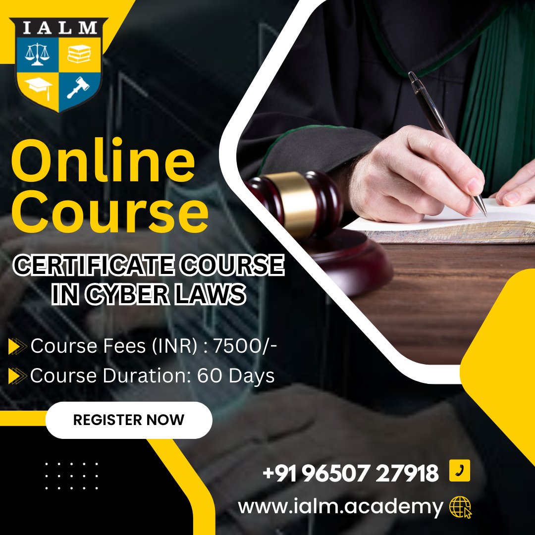 Empower yourself with knowledge! Dive into the world of Cyber Law with our comprehensive online course. Stay ahead of the curve and protect yourself in the digital age. Enroll now! 💻🔒
#CyberLaw #OnlineCourse #ProtectYourself