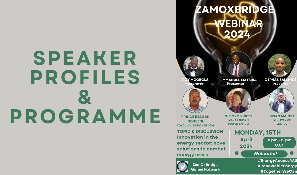 zamoxbridge's tweet photo. Involvement of key stakeholders in #EnergySolutuons key to implementation 
Addition to the previous line up of speakers

Find out more on what is being done in #Mpongwe
#Kopala among the #Lamba speaking people #RoyalNdubeniChiefdom

@Chipokota 
@siphophiri 
@JitoKayumba https://t.co/h637vcGSJh
