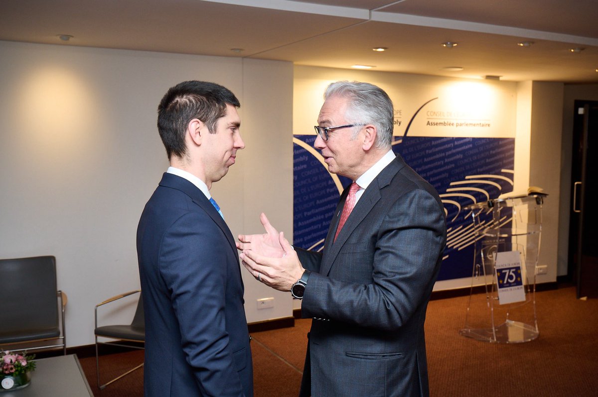 In Strasbourg, met @PACE_President, Theodoros Rousopoulos. Discussed Moldova's political landscape, regional challenges, and our unwavering commitment to democratic reforms. Signed PACE President's Golden Book.