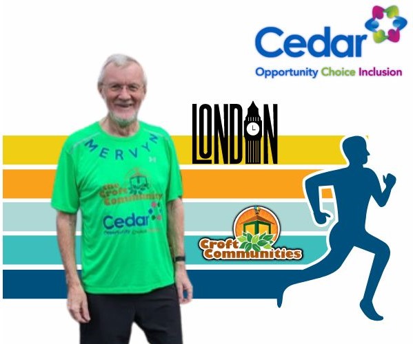 GOOD LUCK to Mervyn who runs the London 2024 Marathon this weekend, to fundraise for Cedar's Croft Communities service 🏃 🏃‍♀️🏃‍♂️🏃🏃‍♀️ 🥇 Click link for full story and to donate: cedar-foundation.org/.../mervyn-run…... #opportunitychoiceinclusion #londonmarathon2024