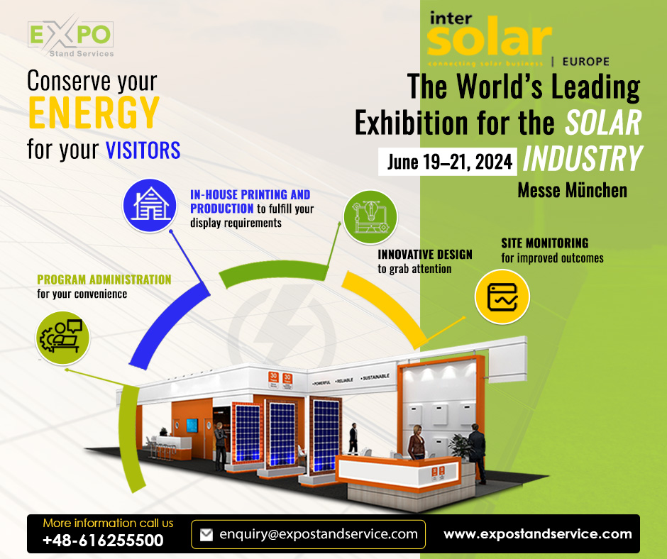 As the name suggests, INTERSOLAR is an exhibition focused on the solar industry that is around the corner. You can excel here with us. Click at expostandservice.com to know more about our offerings.
 
#Intersolar #Intersolar2024 #Intersolarexpo #exhibition #exhibitiondesign