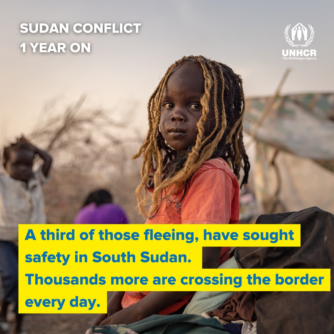 UNHCR appreciates the South Sudanese government 🇸🇸 for keeping borders open and welcoming people fleeing conflict. #KeepEyesOnSudan
