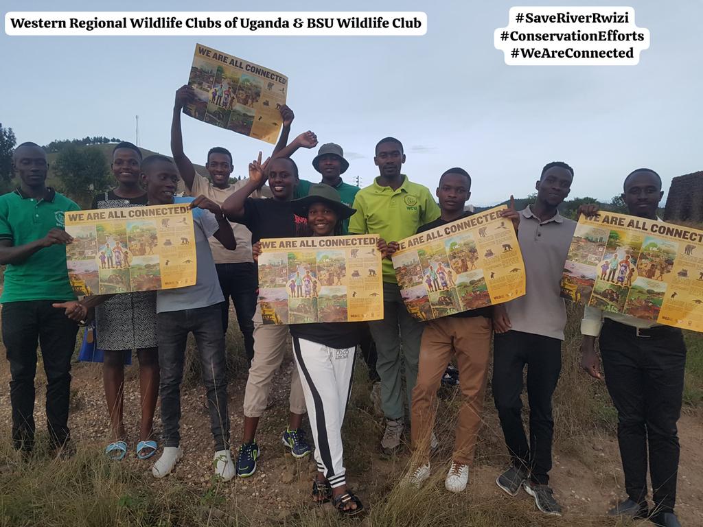 ENVIRONMENT CONSERVATION
 
@WildlifeClubsUg Western Region & BSU Wildlife Club yesterday  discussed vital steps in protecting @riverrwizidocu, Community Sensitization, combating siltation, river cleaning & @Tree planting along its shores were key topics. 
@MillionTrees_Ug
