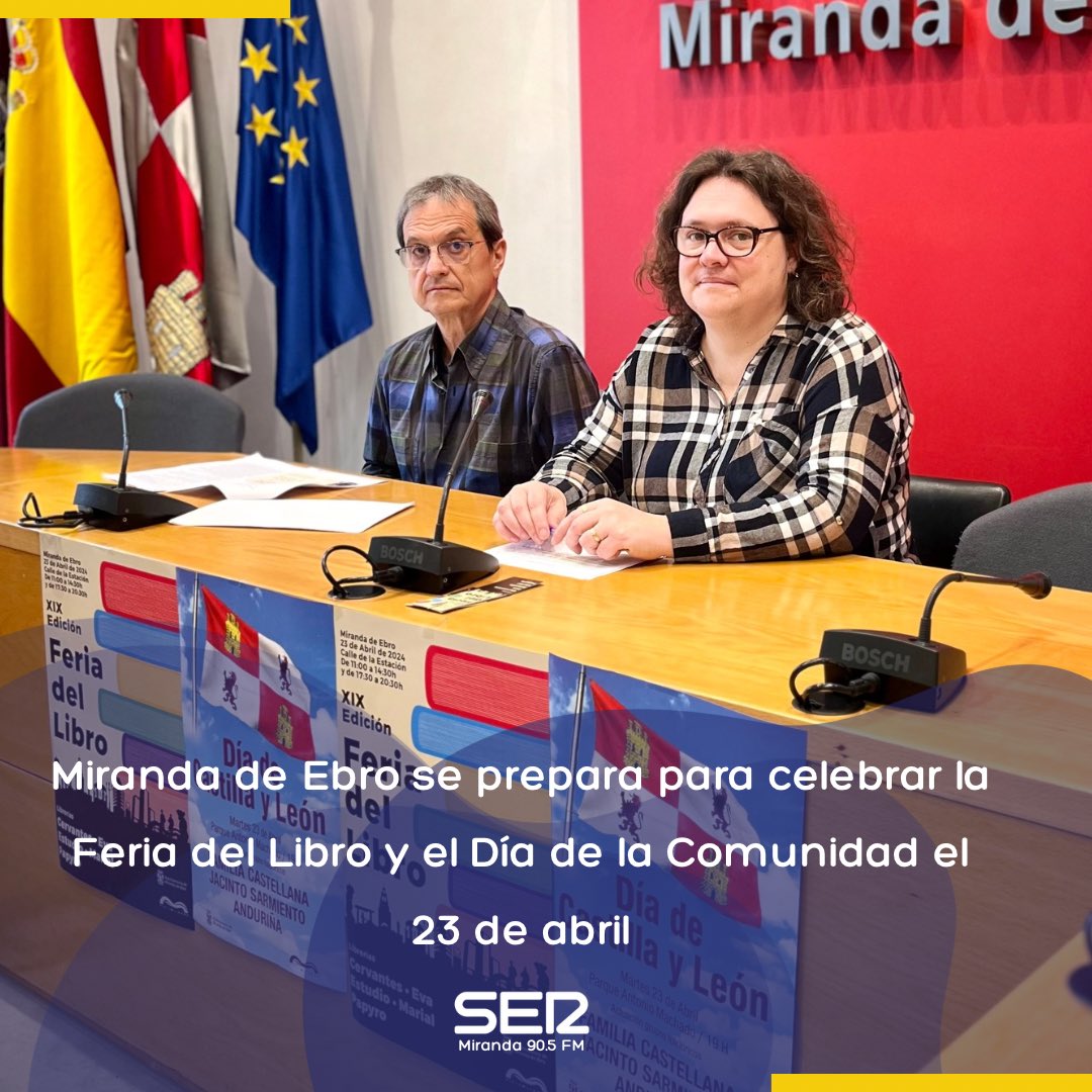 Este 23 de abril, Miranda de Ebro celebra la Feria del Libro y el Día de la Comunidad 📚🎉 Librerías locales, teatro de calle y bailes folclóricos en el Parque Antonio Machado. #MirandaDeEbro #FeriaDelLibro #DiaDeLaComunidad