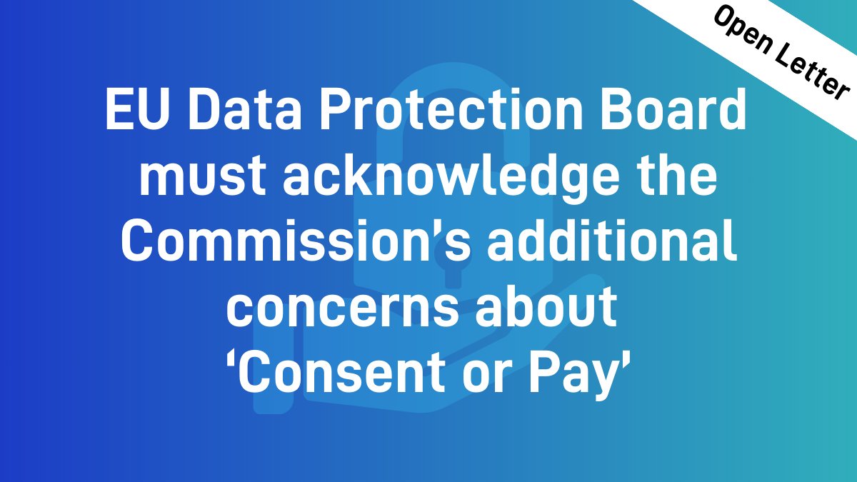@edri, @accessnow, @NOYBeu & 20 consumer & digital rights orgs call on @EU_EDPB to stand up for people's right to have control over their data. #Meta's #PayorOkay model forces people to pay for their privacy. This is NOT a choice. Our recommendations: edri.org/our-work/eu-da…