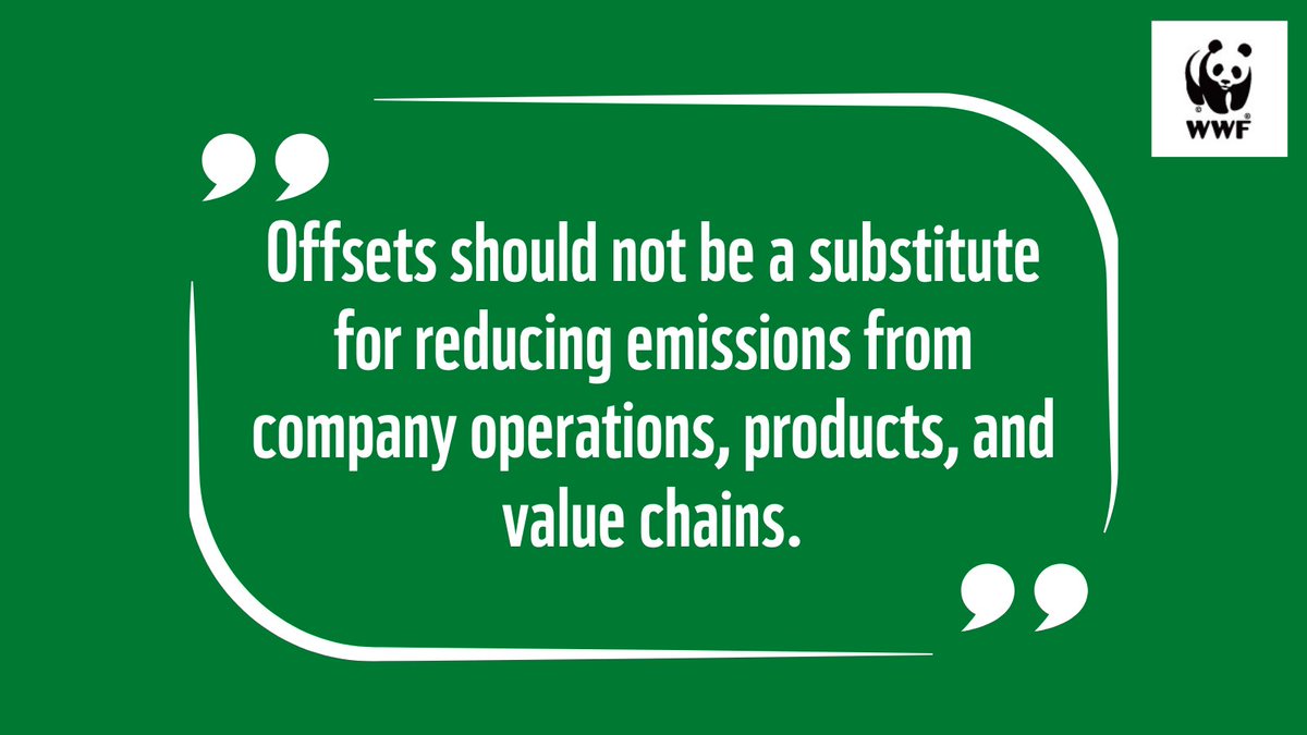 WWF EU (@wwfeu) on Twitter photo WWF continues to advocate that carbon offsets need to be limited to address residual emissions, and offsets should not be a substitute for reducing emissions from company operations, products, and value chains. #SBTi
Our statement: wwf.panda.org/wwf_news/press… WWF continues to advocate that carbon offsets need to be limited to address residual emissions, and offsets should not be a substitute for reducing emissions from company operations, products, and value chains. #SBTi
Our statement: wwf.panda.org/wwf_news/press…