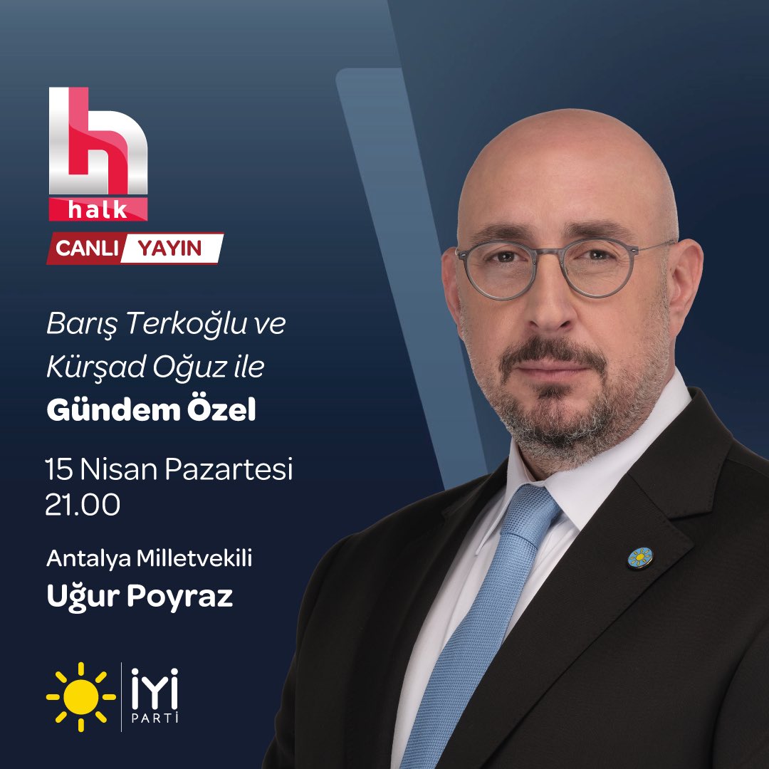 Bu akşam saat:21.00’de @halktvcomtr canlı yayınında @baristerkoglu ve @kursadoguz ile Gündem Özel programının konuğu olacağım.