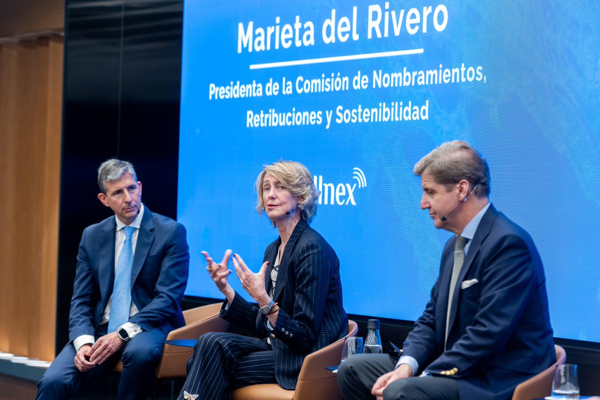 🗣️ @Marieta_Rivero, Presidenta Comisión de Nombramientos, Retribuciones y Sostenibilidad de <a href="/cellnextelecom/">cellnex</a>:  

"Hoy en día es fundamental la cualificación continua de los consejeros en materia de sostenibilidad ante los continuos cambios regulatorios".

#SustainableGovernance24