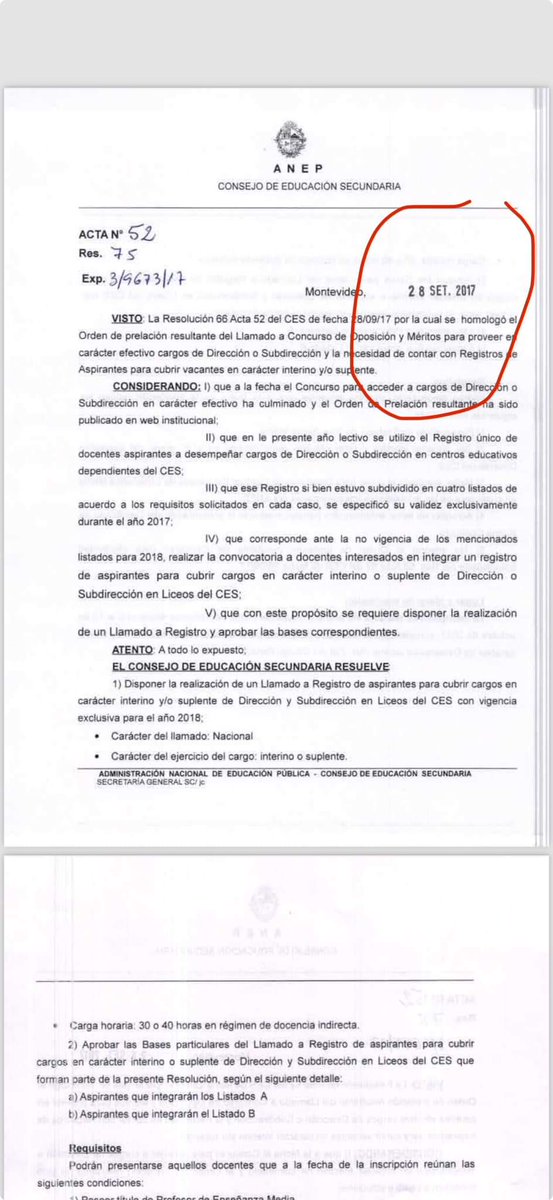 nmbr_1986's tweet photo. Mentiras y más mentiras por parte @dges_Uruguay.
Hace 6 años y no 8 como dice #Cherro y en tal caso, la q cae en la negligencia es su período, ya q el concurso debió hacerse en el 21 y no ahora. Tiene 3 años de atraso. Lo otro q no dice es q no contempla adscriptas/os.
#Datos https://t.co/Sg4IGYFYdS