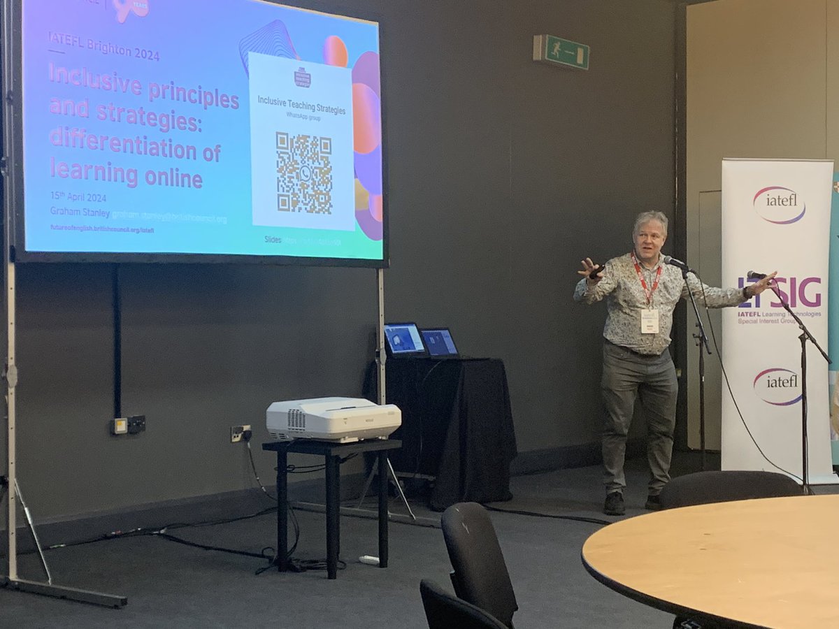 @EltGraham starts his workshop on Inclusive principles and strategies: differentiation of learning online. Part of the @IATEFLResig and @iatefl_ltsig PCE