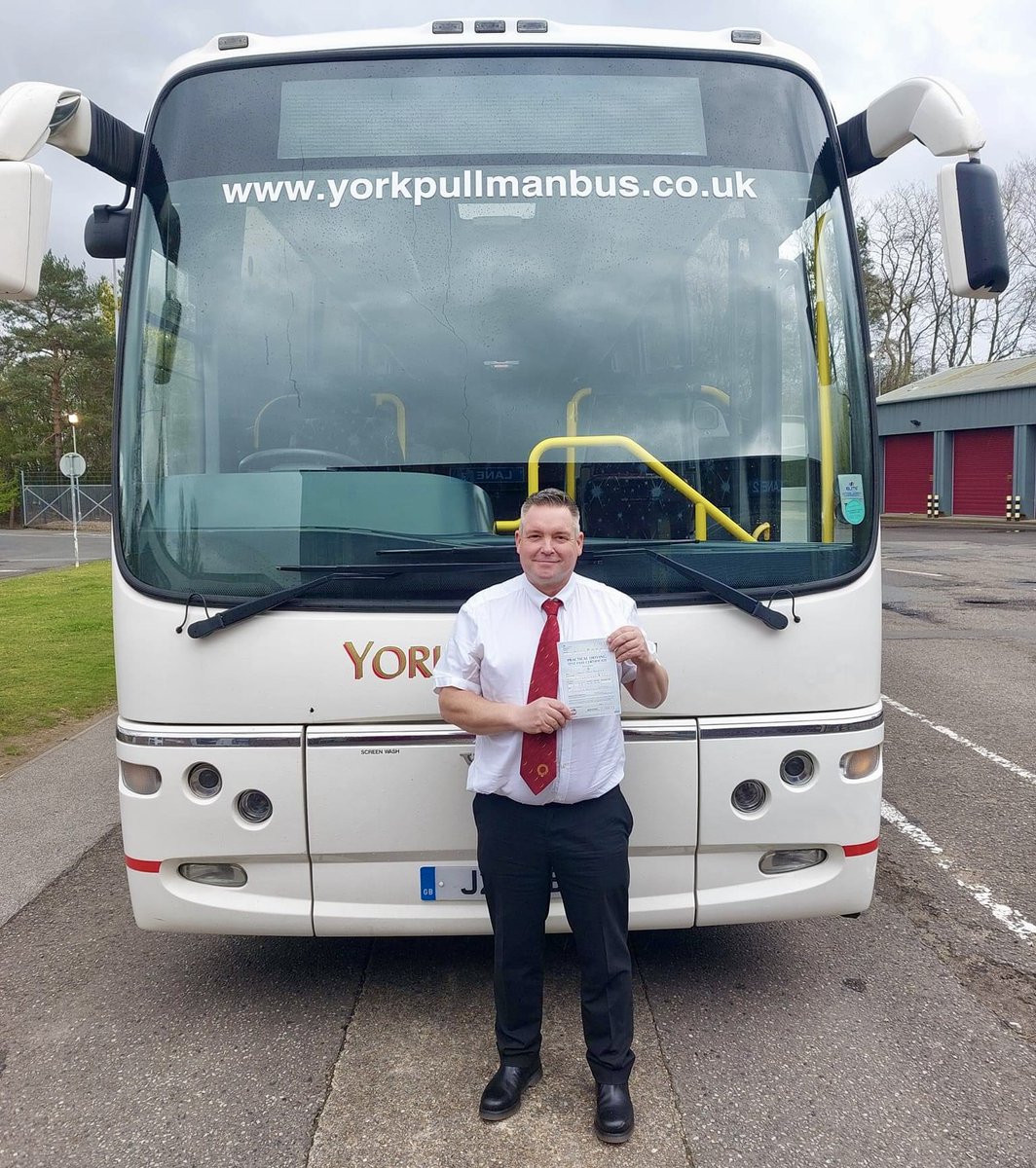 YorkPullmanBus's tweet photo. 🎉 Congratulations to our newest team member, Kevin! 🚌

After one week of training with Rob at Wetherby Training, he aced his PCV test on the first go.

👏 Welcome aboard, Kev!
Here's to a successful journey ahead with York Pullman!

#newdriver #york #yorkpullman #yorkshire https://t.co/C83XlB2VRa