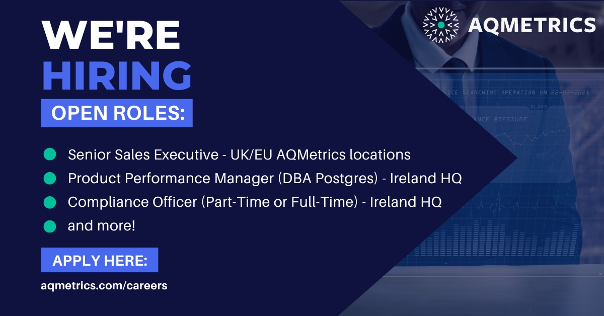 Are you passionate about technology and solving real-world problems? 🚀 Join our growing team at AQMetrics! We are actively looking for talented individuals to join us in Ireland, London, Luxembourg, and the US.🌍
Apply👇
bit.ly/3UjlhXG

#fintechjobs #regtech #careers