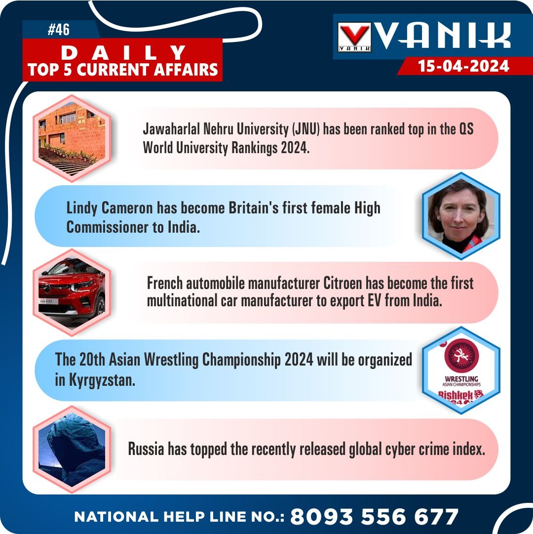 Today’s CURRENT AFFAIRS Update For All The Learners..
🎯Top 5 CURRENT AFFAIRS👇

📌Stay Updated with  Today’s Top 5 News
👉For More News Follow Us @VANIK
🔄 LIKE, COMMENTS and SHARE

#Vanik promotes quality #Education4All
.
.
#top5news #news #dailynews #gk