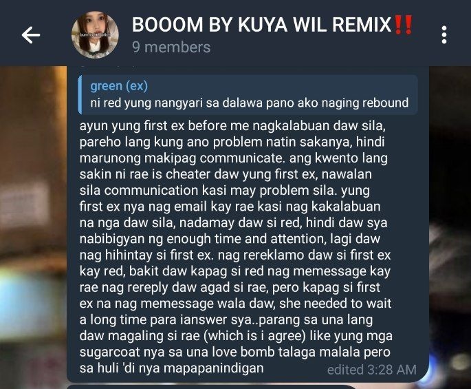 iroseuk's tweet photo. exposing concerning behaviour of user @.loserinabluuu (@.raenasaurus ) thread pt.2

- side ni first ex abt sa cheating allegation na gawa-gawa ni rae. 

TW ‼️ pa-victim, cheating, user https://t.co/9hq6PwbIvj