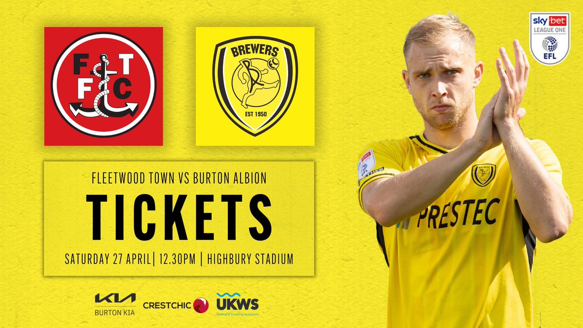 TICKETS ON SALE 🎟 Tickets and official away travel are now on sale for our last game of the season at Fleetwood Town Read here 👉 buff.ly/4aYvM8F #BAFC #Brewers