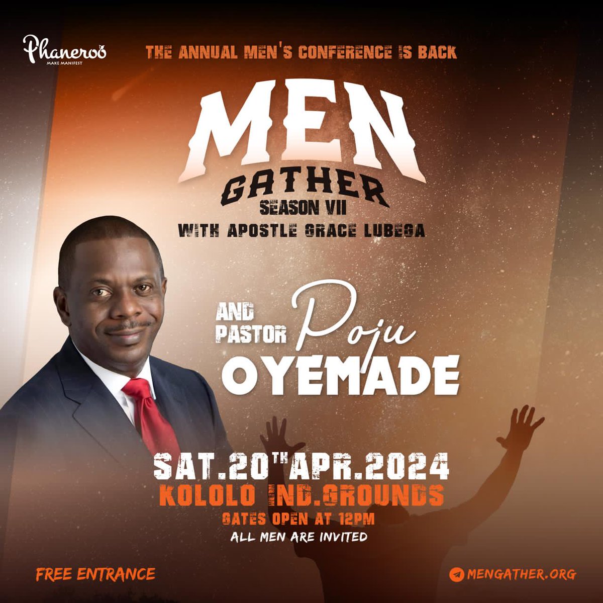 .@pastorpoju will minister at Men Gather Season VII. #ThePriest 👑 #MenGatherVII 💪🏽 #Invite10Men