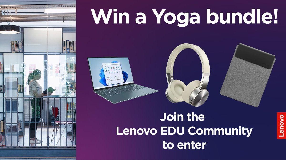 Be prepared for creativity on the go - Lenovo EDU is giving away a Yoga Laptop bundle to one lucky winner! Exclusive to Community Members – enter now: lnv.gy/3Q2L1Fl