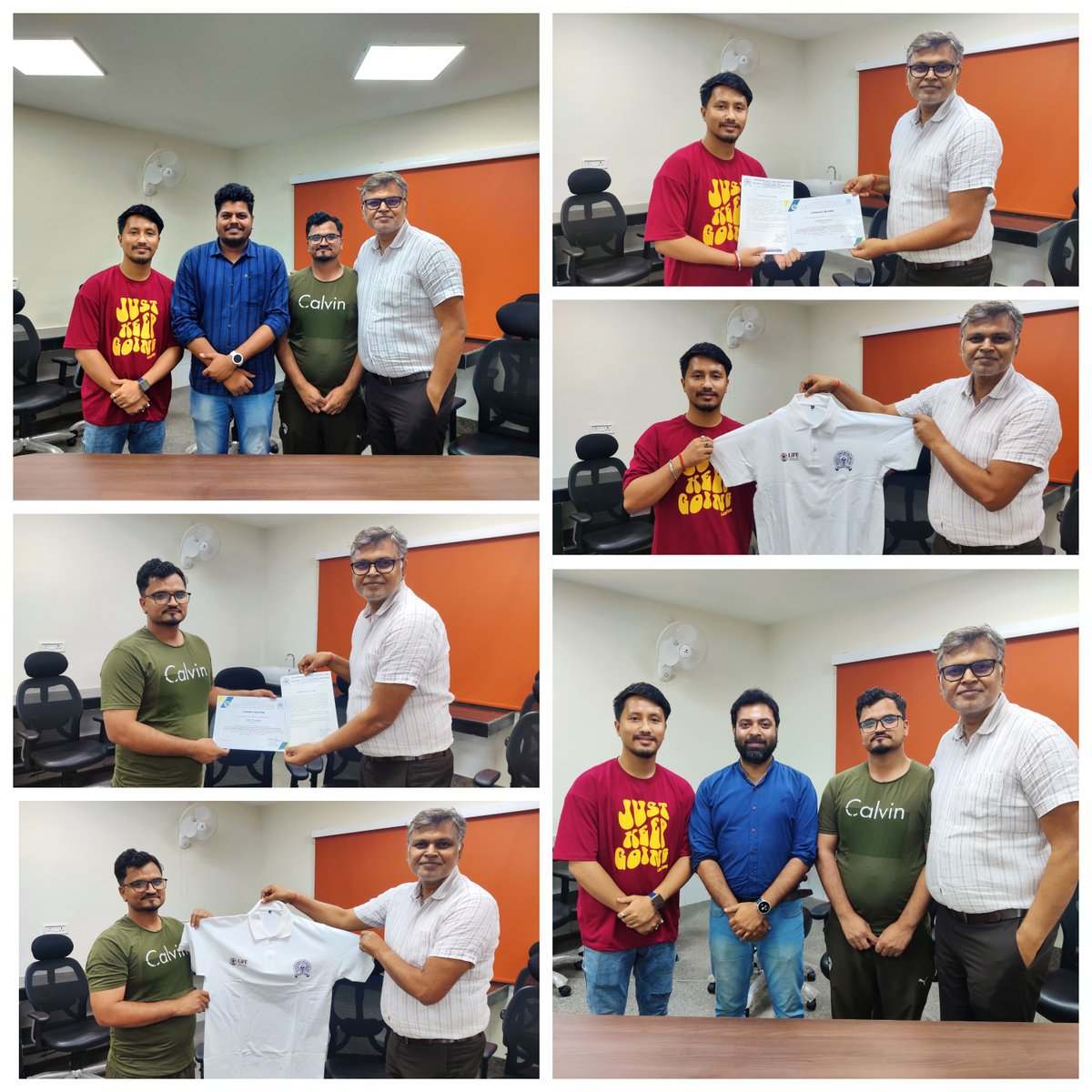 @moefcc Winter Internship Programme (Session 2023-24) at EIACP(PC-RP), Dept. of ESE, @IITISM_DHANBAD : Internship completion certificate awarded & #MissionLiFE t-shirt gifted to interns, Mr. Sanjay Gogoi & Mr. Amit Kumar by Prof. Anshumali, HOD/ESE on 08.04.2024. @EIACPIndia