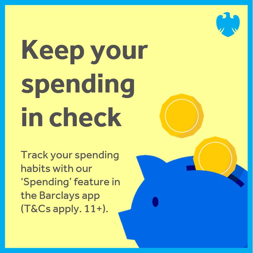 Keep track of your outgoings with the ‘Spending’ feature! You can see where your money goes and help you find a better balance with your budget 🙏 Discover more budgeting tips here: barclays.co.uk/money-manageme…