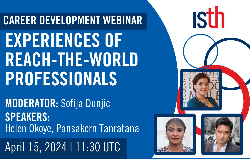 isth's tweet image. 🚨HAPPENING TODAY🚨 You don’t want to miss our #webinar TODAY at 11:30 UTC featuring Reach-the-World professionals in the field of #thrombosis and #hemostasis! 

Register now: us02web.zoom.us/webinar/regist… and let us know if you’ll be joining us 👇👇