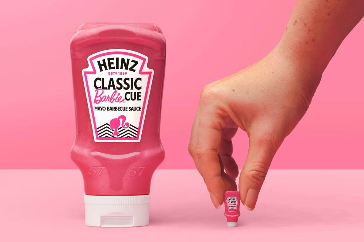 When we highlighted 'Barbie World' as a top flavour trend, we weren't expecting this...

A new Barbie inspired pink vegan mayo - 'Barbiecue' sauce 💁‍♀️ 

Our 'Barbie World' trend isn't just about Barbie. It's about brands joining with pop culture.

#barbie #heinz #mattel #vegan