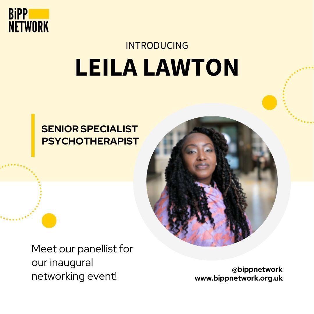 Introducing our next panellist for our inaugural networking event ⭐️ @LeilaLawton3 is passionate about creating equitable mental health provision for Black African and Caribbean communities. Buy your tickets to our networking event now! buff.ly/3xtd9er