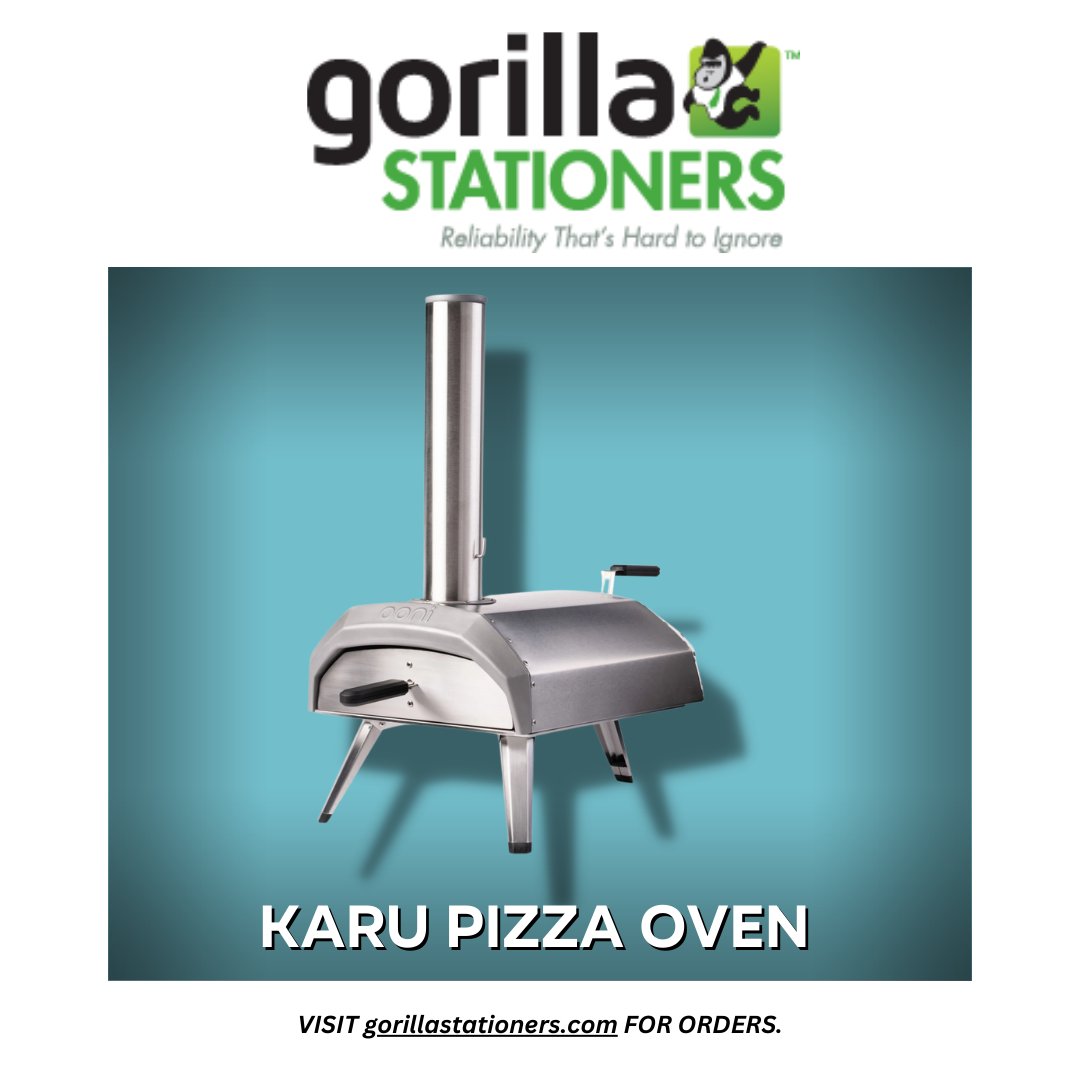 Fueled by natural wood or charcoal, Karu Pizza Oven cooks authentic wood-fired, stone-baked pizza in any outdoor space in just 60 seconds. Check this out: gorillastationers.com/collections/ha… #GorillaStationers #OfficeSupplies #HardwareSupplies #Office #OfficeProducts #HardwareProducts