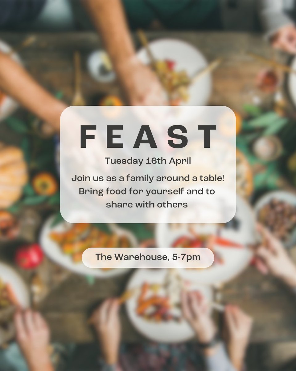 pneumachurchuk's tweet photo. Tomorrow evening we are getting together around a table to FEAST! 🍲

Come along, bring some food for yourself and to share with others for an evening of community and friendship! Don't forget to sign up in the bio 🔗

⏰️ 5-7pm 
📍 Pneuma Church Warehouse TN23 1EH https://t.co/kbqY5Kn5KB