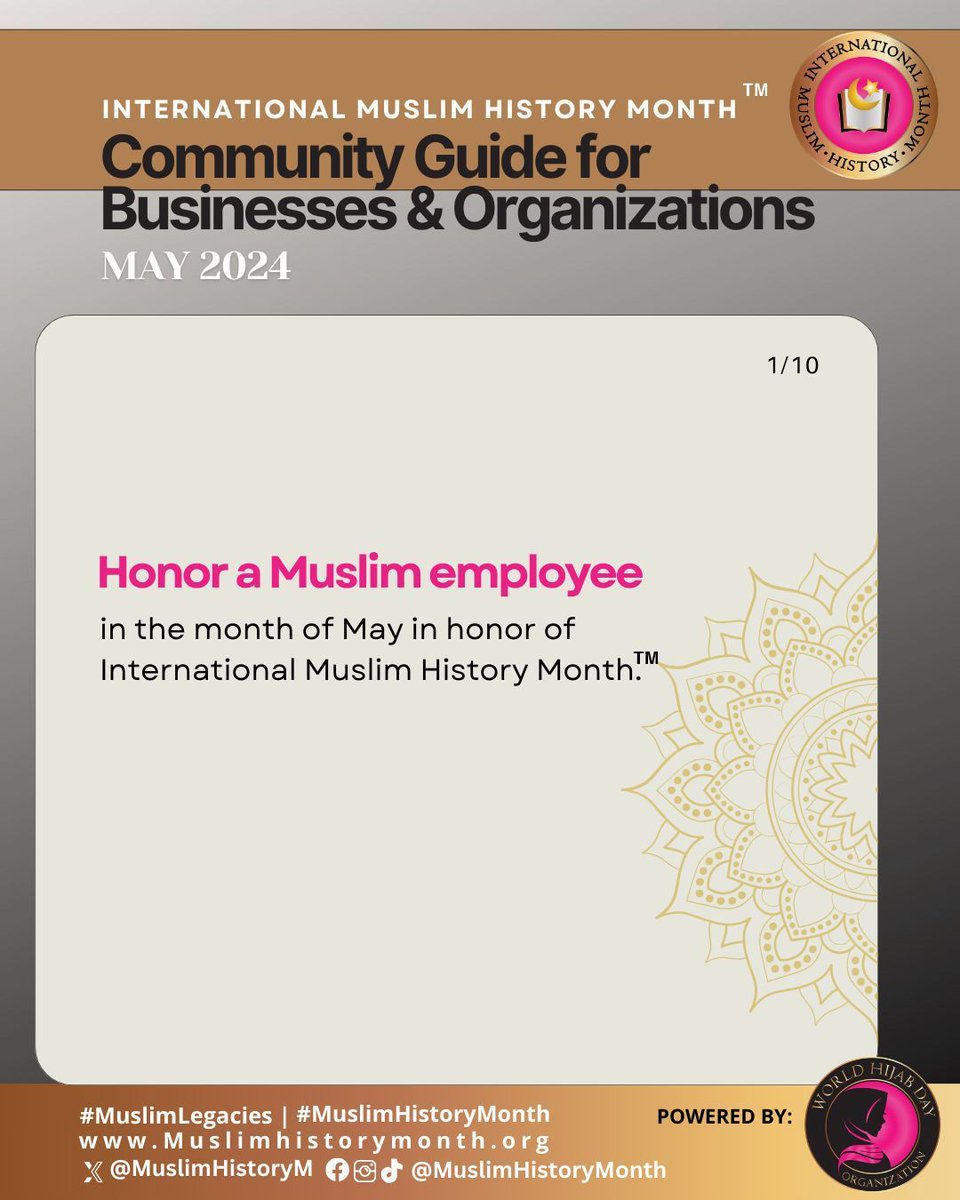 #MuslimLegacies—Join us this May in honoring the dedication of Muslim employees in businesses and organizations. Let's express gratitude for their invaluable contributions during International #MuslimHistoryMonth.