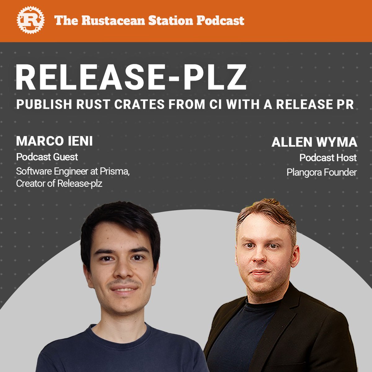 New episode is out on @rustaceanfm - join @allenwyma as he talks to @MarcoIeni about Release-plz, the tool Marco created for automated and conventional commits-based Rust releases. Learn about Release-plz' features, development, and what's on the horizon: rustacean-station.org/episode/marco-…