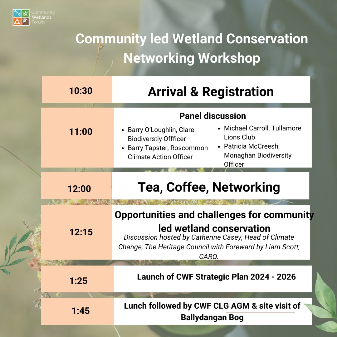 📢Community led wetland conservtion networking workshop & Launch of CWF Strategic Plan 📍Moore Community Centre, Ballydangan N37 HT68 👀Hear from local authority climate action & biodiversity officers, communities, @HeritageHubIRE & @CARO_ASBN 🔗shorturl.at/lsuvK