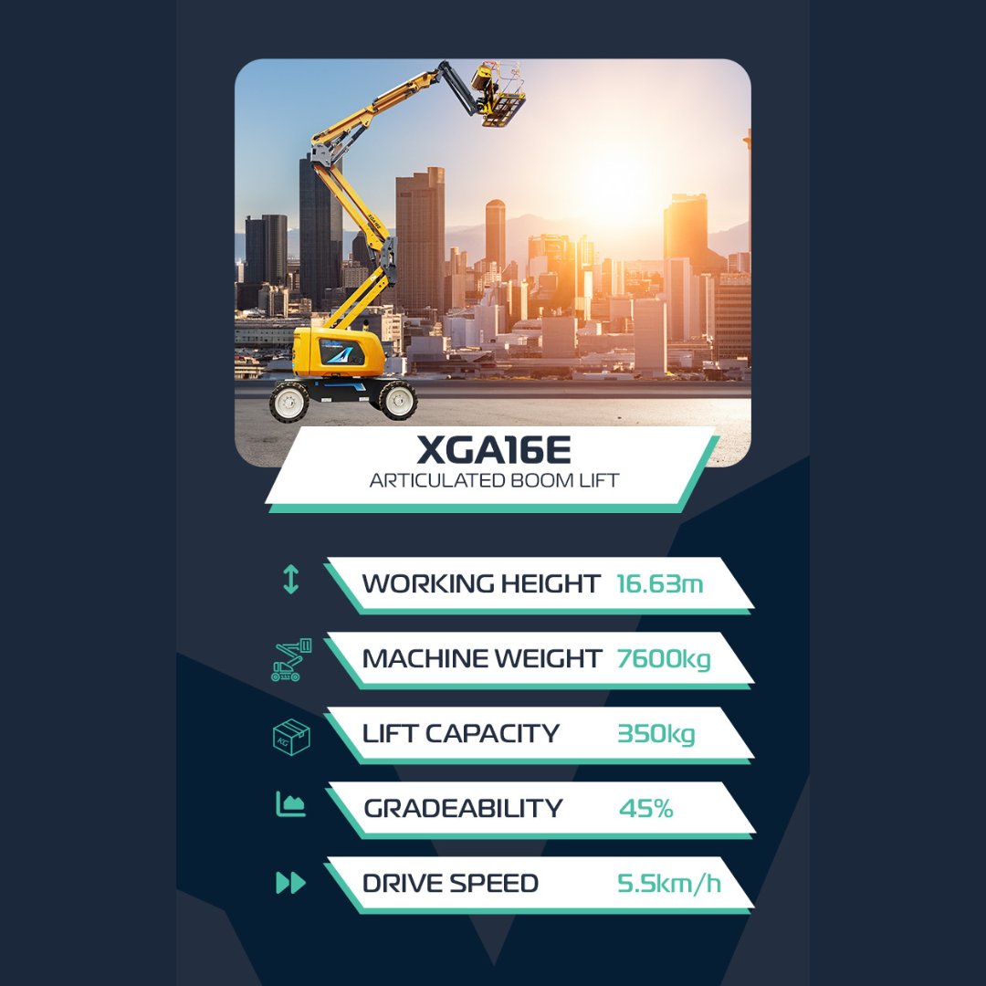 🚨We are running a LIMITED TIME OFFER on this fabulous piece of kit, whilst stocks last!🚨

☑️Max Working Height: 16.63m
☑️Max Load Capacity: 256/350kg
☑️Total Machine Weight: 7600kg

#ArticulatedBoomLift #PoweredAccess #BoomLift
@BallyveseyLtd @XCMGGroup