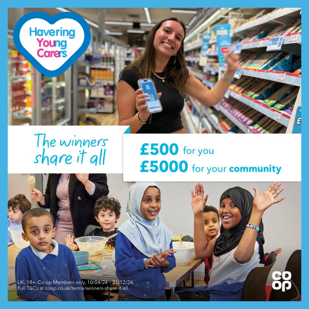 If you win, Imago Community – #Havering Young Carers wins too! Choose us as your Local Community Fund cause, shop and swipe your membership card at @coopuk and you’ll be entered into the prize draw. Find out more coop.co.uk/communities #ImagoCommunityUK #charity #youngcarers