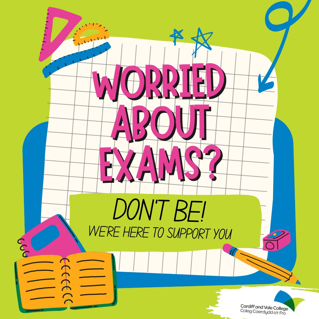 CAVC's tweet photo. Are you a CAVC student approaching exam season?

Don’t forget – we’re here to support you! 

Head over to the Student Portal for some helpful hints and tips, including workshops and revision sessions, to help you feel as prepared as possible. https://t.co/65ShkDkoqw