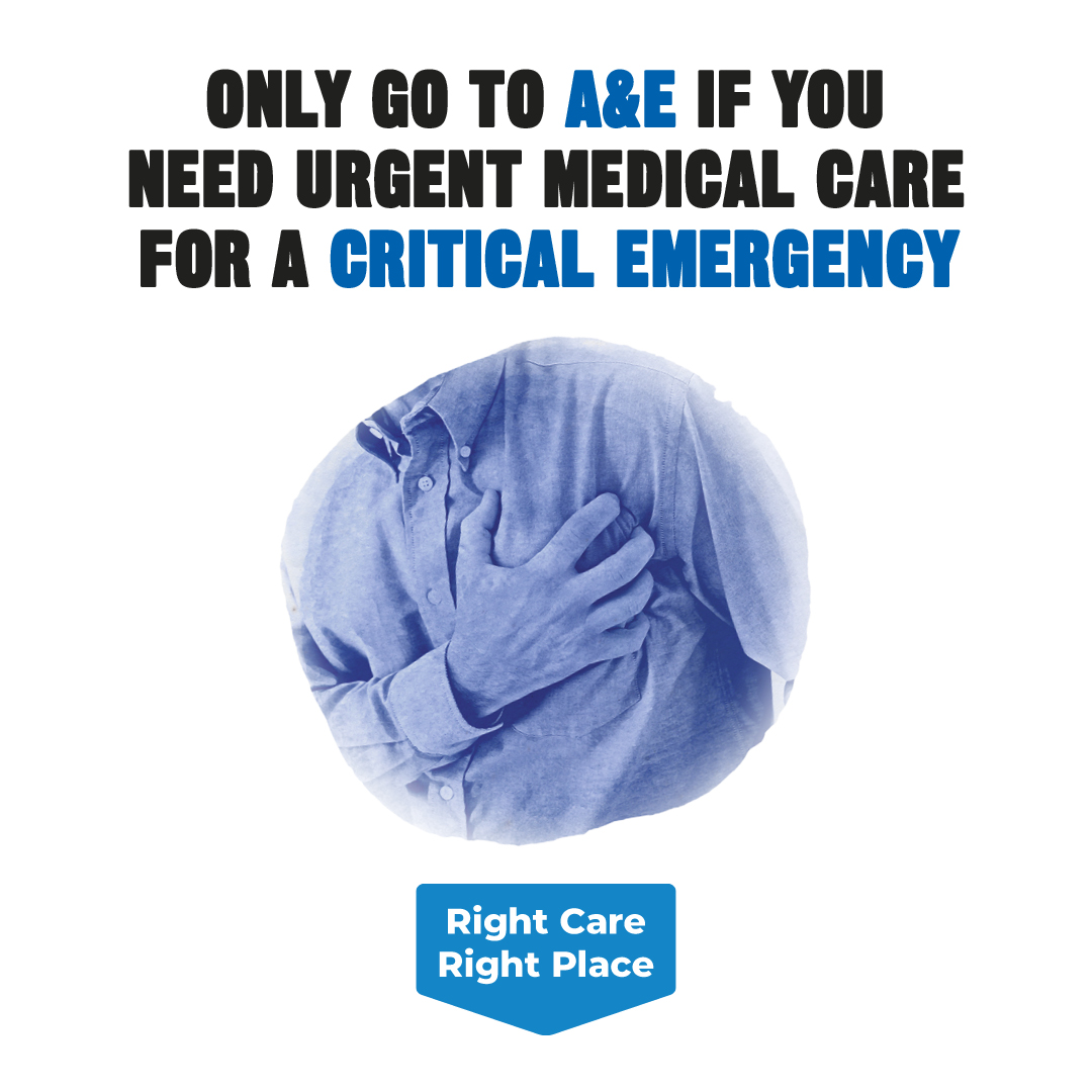 Right care. Right place. Only go to A&E for critical emergencies. Find out more about where to get the right care in the right place at NHSinform.scot