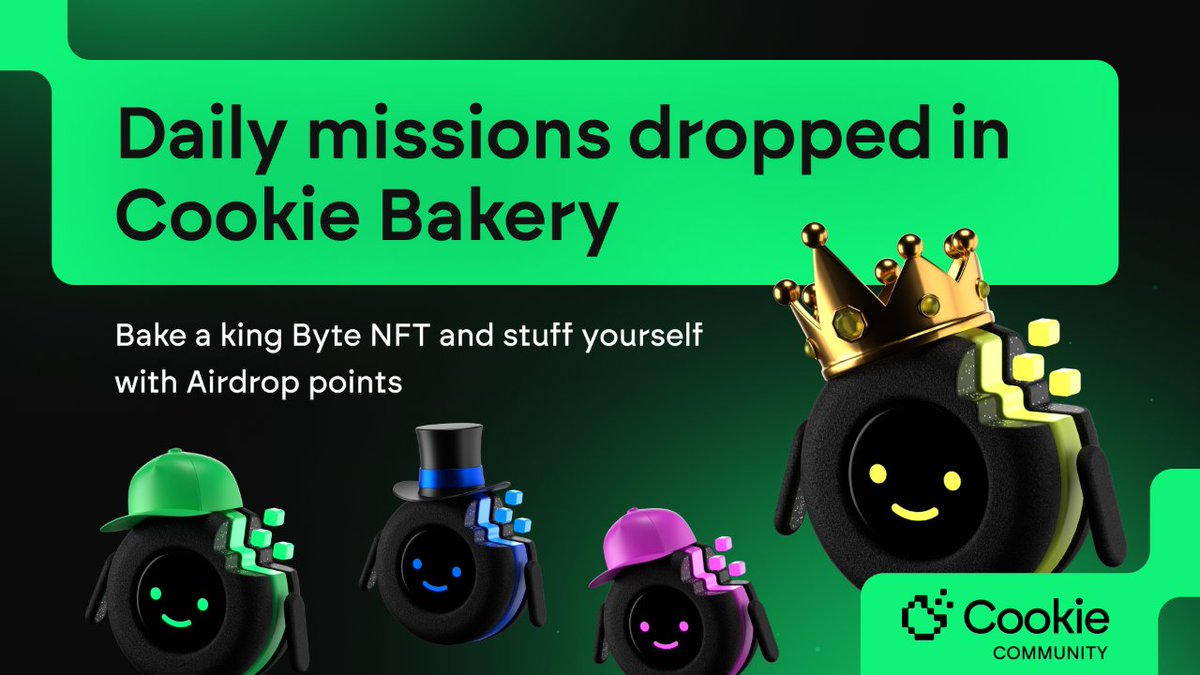 Daily tasks just dropped on the Cookie Bakery 👀

Will they help you get to the top of the leaderboard? 🍪🍪🍪

👉 quest.cookie.community