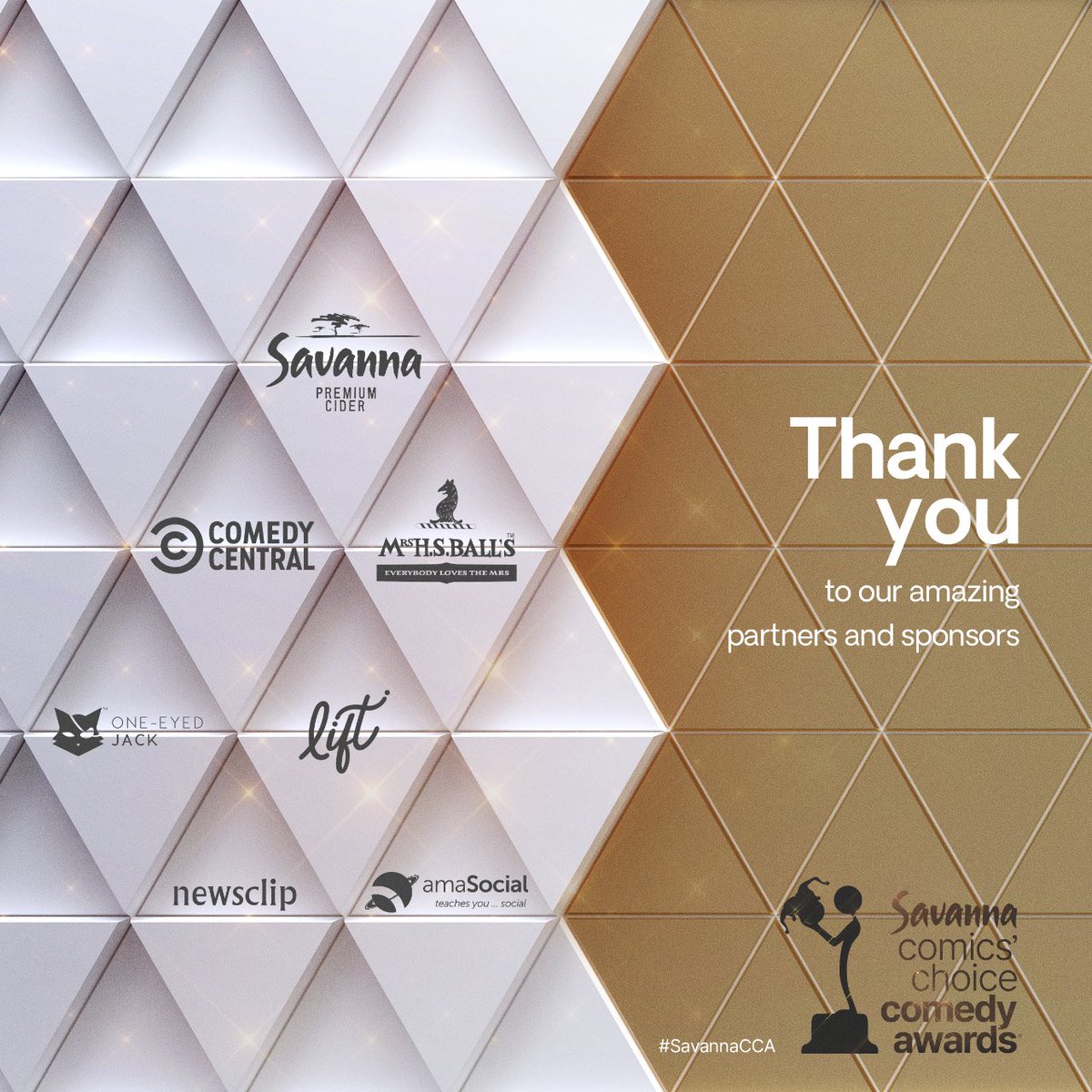 A big THANK YOU to our fantastic sponsors and partners! Your support lights up the comedy scene, bringing laughter to audiences everywhere. With you, we spotlight South African comedy talent and create unforgettable moments. Cheers to more laughter and partnership! #SavannaCCA
