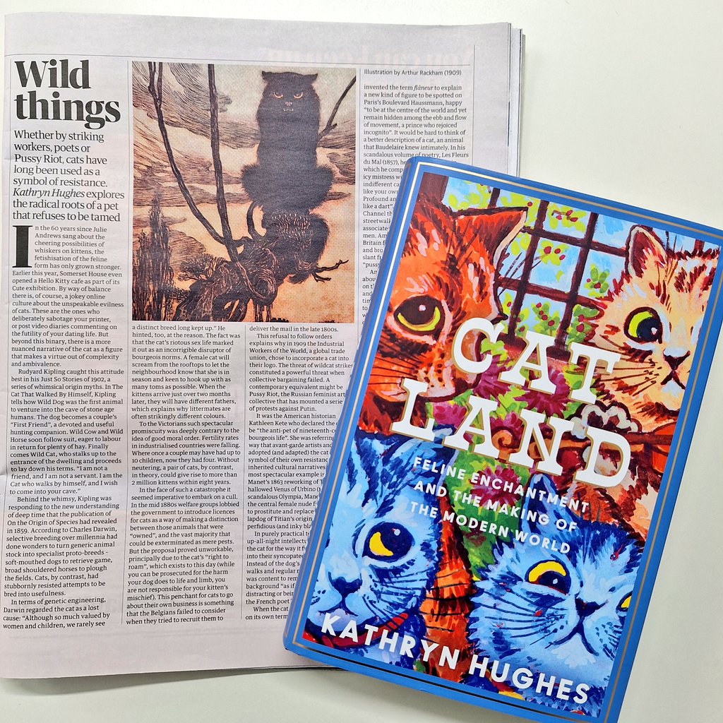 Been a mega week for Catland by Kathryn Hughes! This witty social history of Victorian Britain and our obsession witn cats has appeared in @theipaper, @guardian, @timesculture to name a few plus an event @EalingBkFest yesterday. Catland is out 25 April from @4thEstateBooks ✨️