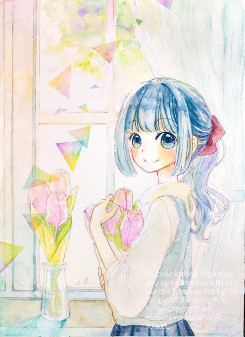 「ribbon tulip」 illustration images(Latest)