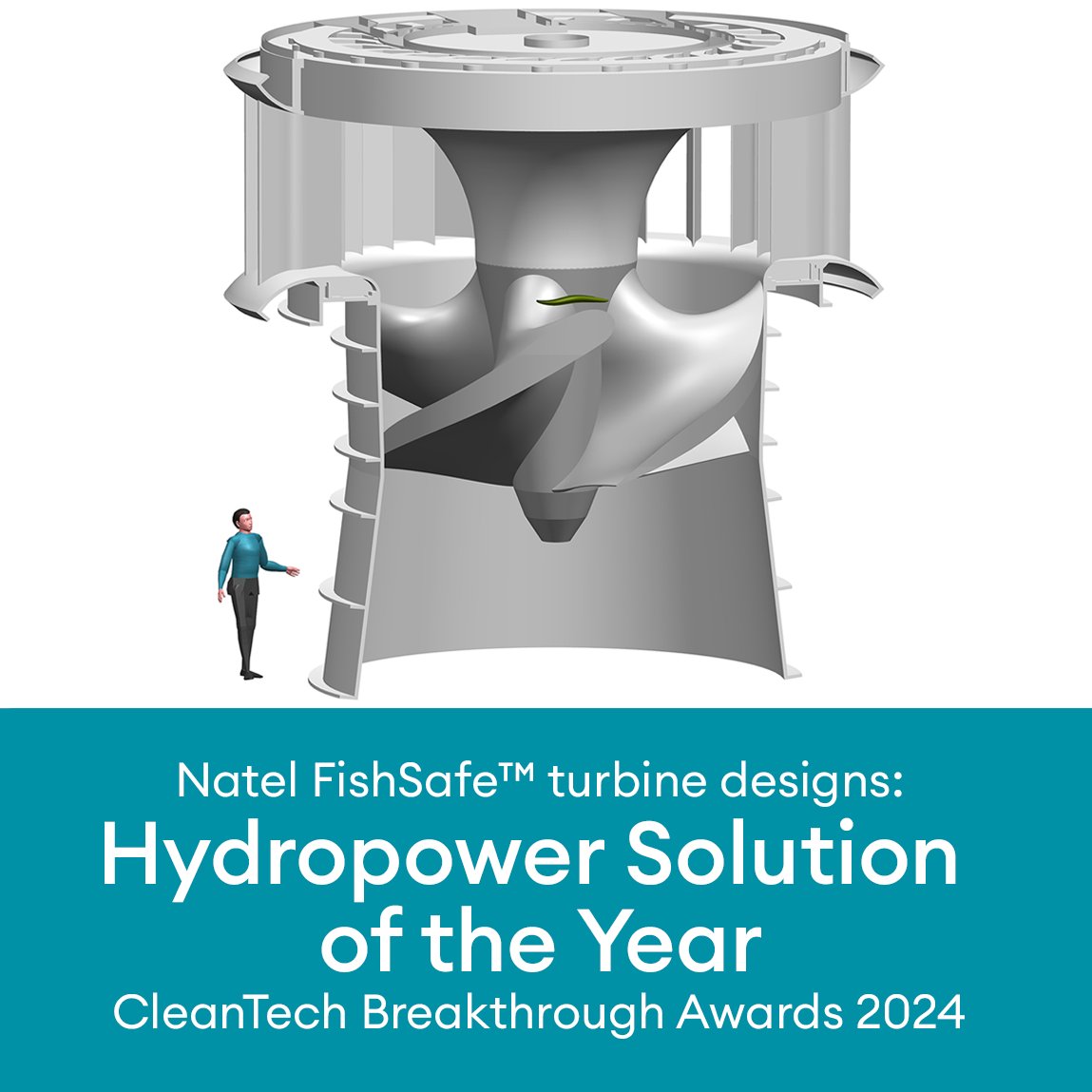 #FishSafe turbine designs have been named #Hydropower Solution of the Year by the #CleanTech Breakthrough Awards!

FishSafe designs excel in each of the 6 areas evaluated by the judges: innovation, performance, ease of use, functionality, value, &amp; impact.

bit.ly/3vXzAI7
