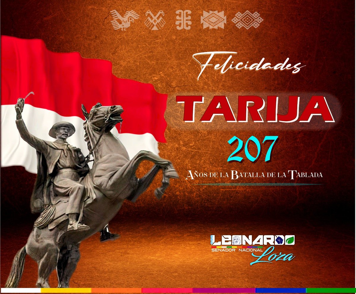 Hoy conmemoramos 207 años de la gloriosa batalla de 'La Tablada' en nuestra querida Tarija.

¡Felicidades tierra chapaca!

#LealesSiempreTraidoresNunca