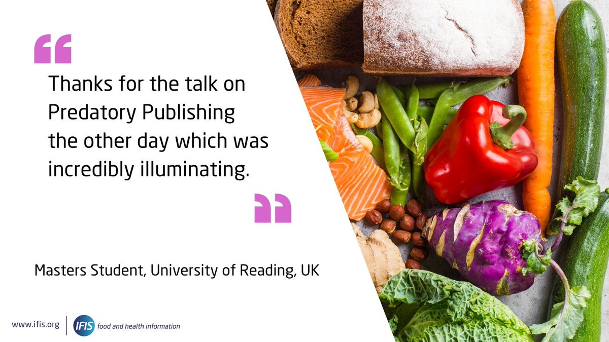 Thanks @UniofReading for having us! As a non-profit, we're dedicated to supporting the food science community by raising awareness of predatory journals and fake science. Learn more about predatory publishing dangers or schedule a free training session: hubs.li/Q02sx8HB0