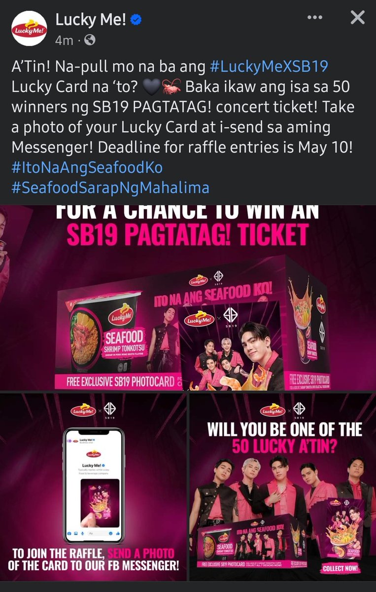 Huy may pa raffle si ninang lucky me
#LuckyMeXSB19
@SB19Official #SB19