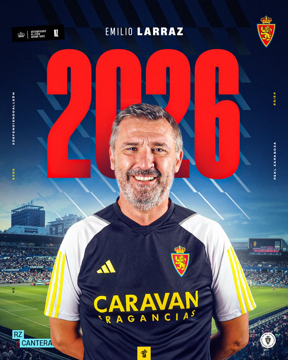 💙 𝑳𝑨𝑹𝑹𝑨𝒁 2️⃣0️⃣2️⃣6️⃣ 🤍 ✍️ El entrenador del Deportivo Aragón renueva su contrato por tres temporadas más