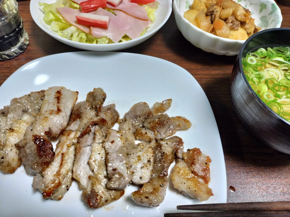 今日の夜ごはんはトンテキ達✨