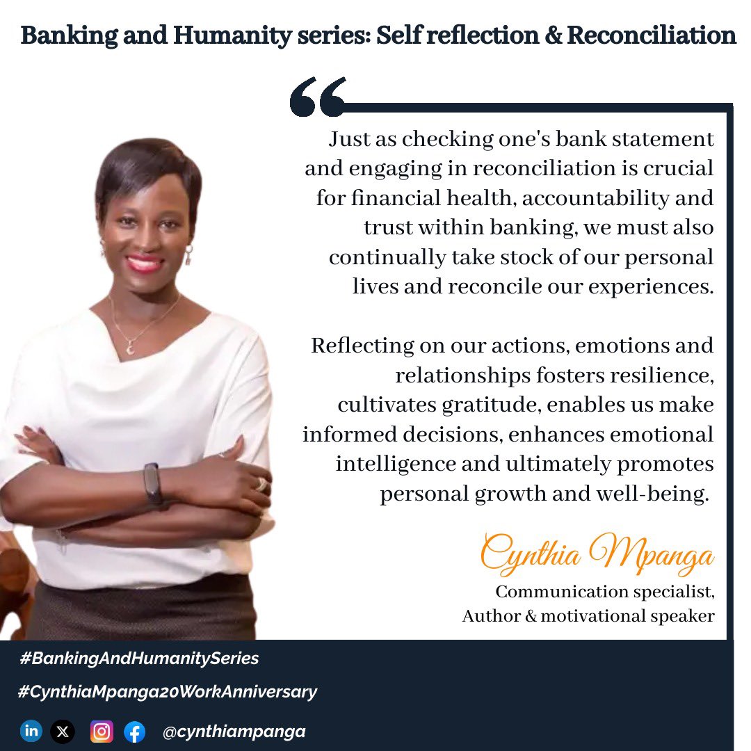 When did you last review your bank statement? Today I reflect on the importance of monitoring our bank accounts & reconciliation in the #BankingAndHumanityseries #CynthiaMpanga20WorkAnniversary